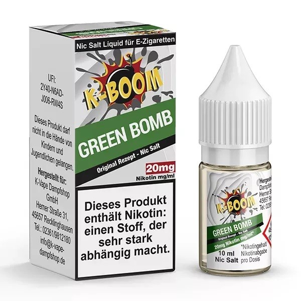 K-Boom - Green Bomb Nikotinsalzliquid (Kiwi, Kaktus &amp; Koolada)