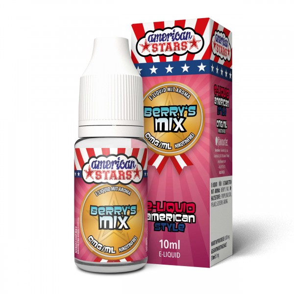 American Style E-Liquid made in EU - American Stars BERRY&#039;S MIX (Rote Früchte mit Menthol)