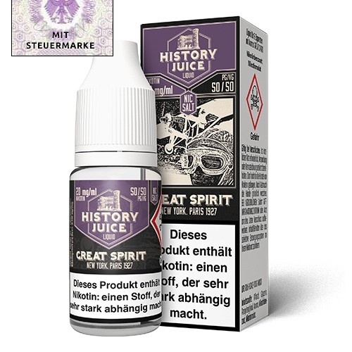 History Juice - Great Spirit (Belgische Waffel, cremige Vanille) Nikotinsalzliquid