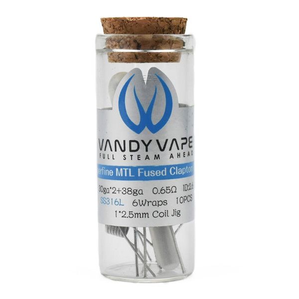 Vandy Vape - Prebuilt SS316L Superfine MTL Fused Clapton Coil 0.65 Ohm - P5