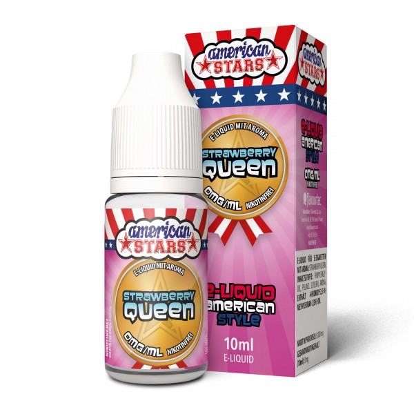 American Style E-Liquid made in EU - American Stars STRAWBERRY QUEEN (zart kühle Erdbeeren)