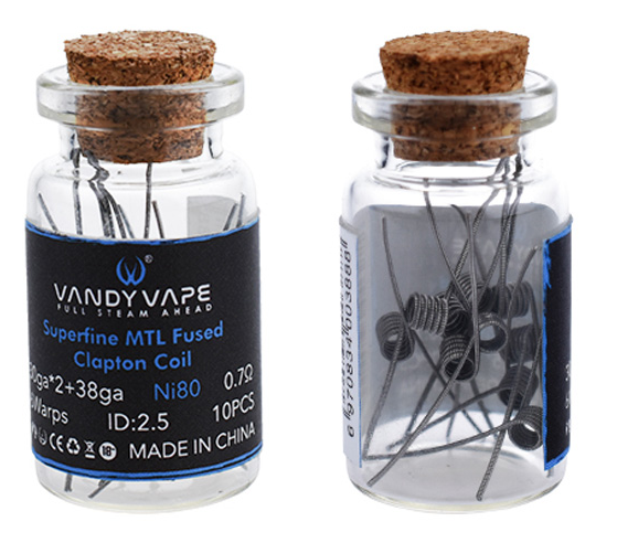 Vandy Vape - Prebuilt Ni80 Superfine MTL Fused Clapton Coil 0.7 Ohm - P1